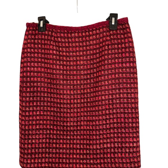 Tory Burch | Victory Plaid Tweed Pencil Skirt - Size 6 - Picture 3 of 13